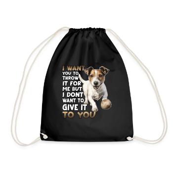Cute Jack Russell Dog T for Dog Owners as Walkie - Drawstring Bag - black - Front