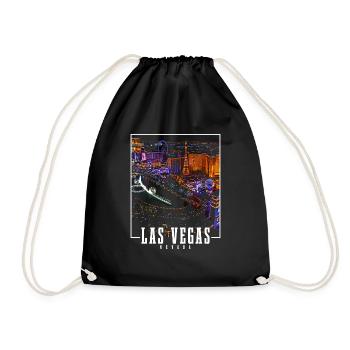 Las Vegas Nevada Souvenir Geschenk - Turnbeutel - Schwarz - Vorne