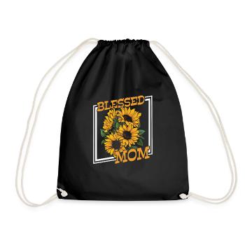 Sonnenblumen Mama Sunflower Mom - Turnbeutel - Schwarz - Vorne