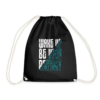 Wake up be Kind repeat - Turnbeutel - Schwarz - Vorne