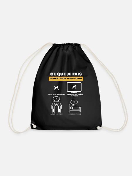 cadeau poney temps libre - Sac de sport léger - noir