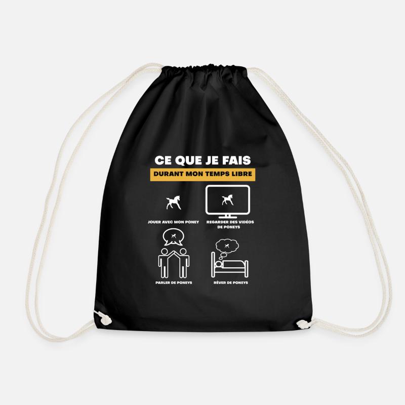 cadeau poney temps libre - Sac de sport léger - noir