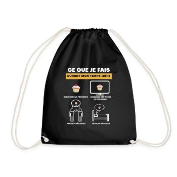 cadeau pâtisserie temps libre - Sac de sport léger - noir - Devant