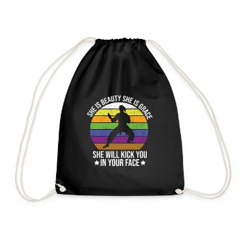 Karate Girl Martial Arts Women Karate Kick - Turnbeutel - Schwarz - Vorne