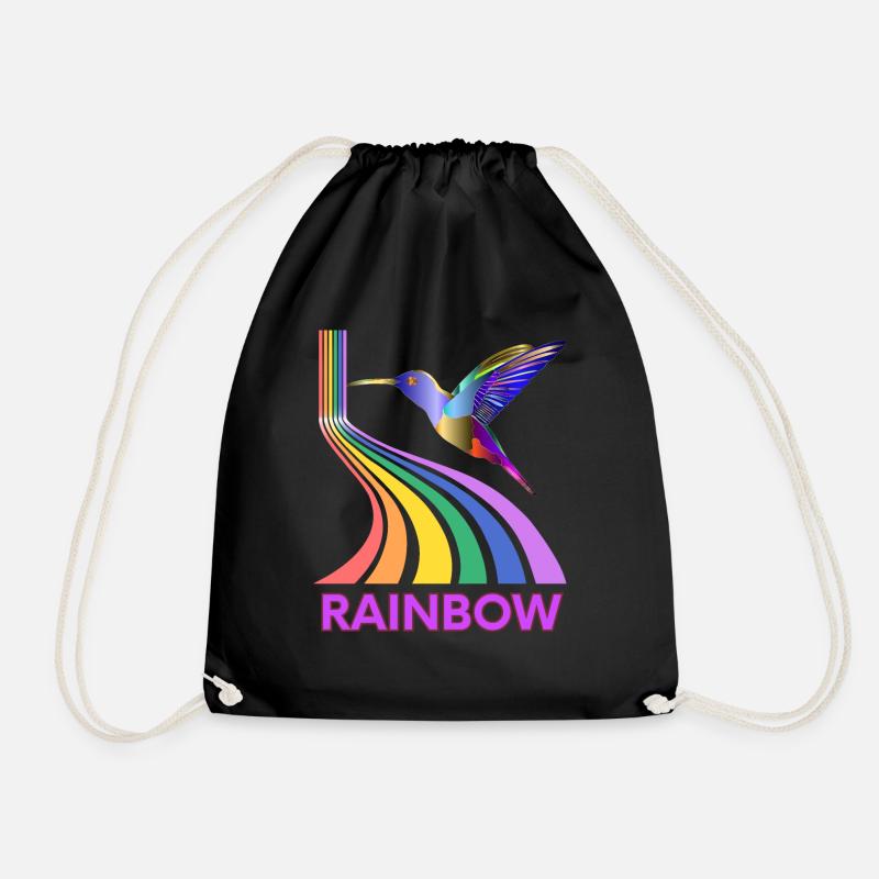 Regenbogen - Turnbeutel - Schwarz