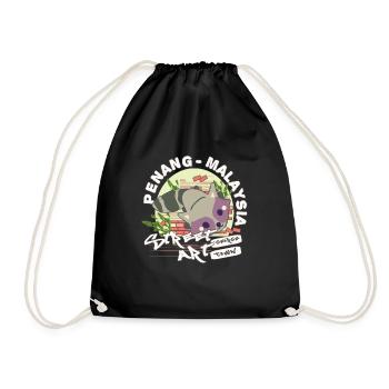 Raccoon Graffiti - Drawstring Bag - black - Front