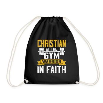 Jesus Christian Gym Workout - Drawstring Bag - black - Front