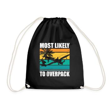 Most Likely To Overpack Matching Family Cruise - Turnbeutel - Schwarz - Vorne