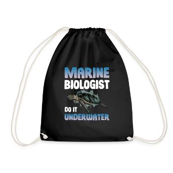 Marine biologist makes it underwater zookeeper - Drawstring Bag - black - Front