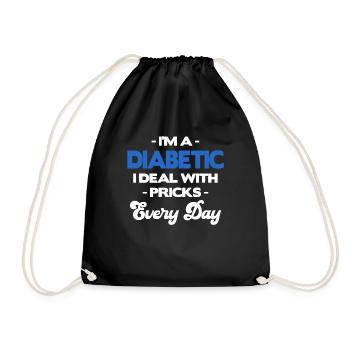 Ich Bin Diabetiker, Ich Habe Jeden Tag Mit - Turnbeutel - Schwarz - Vorne