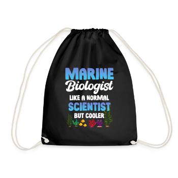Marine biologist like a normal scientist, - Drawstring Bag - black - Front