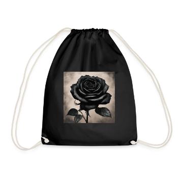 Schwarze Rose Kunstbild - Turnbeutel - Schwarz - Vorne