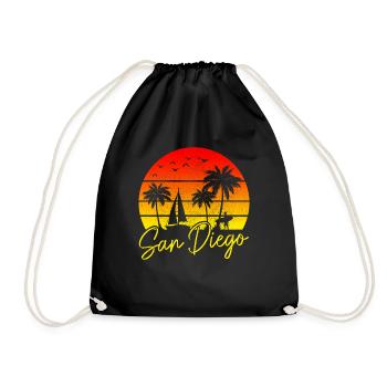 San Diego Kalifornien Vintage Souvenir - Turnbeutel - Schwarz - Vorne