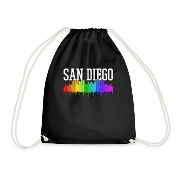 San Diego Kalifornien Vintage Souvenir - Turnbeutel - Schwarz - Vorne