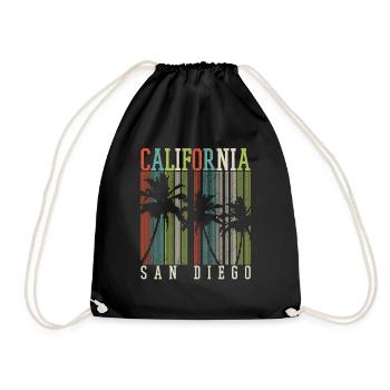 San Diego Kalifornien Vintage Souvenir - Turnbeutel - Schwarz - Vorne