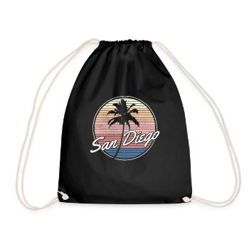 San Diego Kalifornien Vintage Souvenir - Turnbeutel - Schwarz - Vorne
