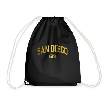 San Diego Kalifornien Vintage Souvenir - Turnbeutel - Schwarz - Vorne