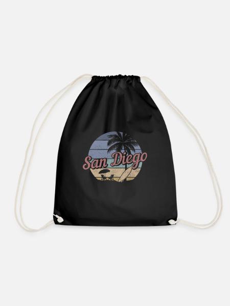 San Diego Kalifornien Vintage Souvenir - Turnbeutel - Schwarz