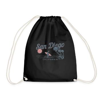 San Diego Kalifornien Vintage Souvenir - Turnbeutel - Schwarz - Vorne