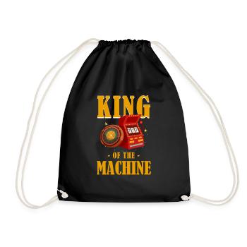 König Der Maschine Spielautomat Gambler Dice - Turnbeutel - Schwarz - Vorne