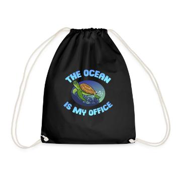 The Ocean Is My Office Marine Biologist - Drawstring Bag - black - Front