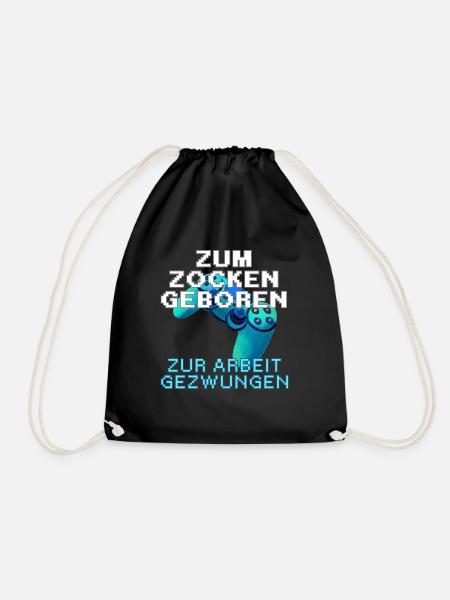 Zum Zocken geboren - Turnbeutel - Schwarz