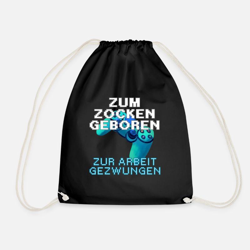 Zum Zocken geboren - Turnbeutel - Schwarz
