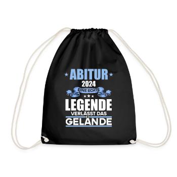 Abitur Junge Mädchen Abi Abitur 2024 - Turnbeutel - Schwarz - Vorne