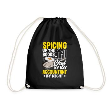 Spicing Up The Books Chef Accountant Dual Career - Drawstring Bag - black - Front