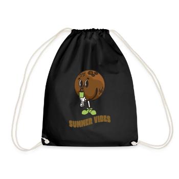 Coconut Lover Juice Beach Tropical Summer - Drawstring Bag - black - Front