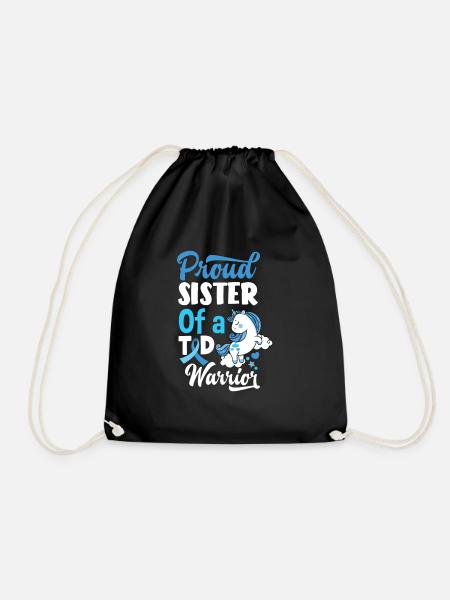 T1D Diabetes Typ 1 Diabetiker Geschenk - Turnbeutel - Schwarz
