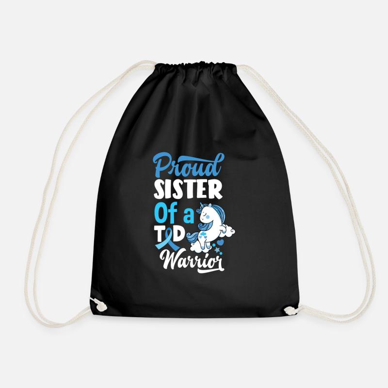 T1D Diabetes Typ 1 Diabetiker Geschenk - Turnbeutel - Schwarz