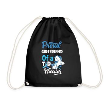 T1D Diabetes Typ 1 Diabetiker Geschenk - Turnbeutel - Schwarz - Vorne