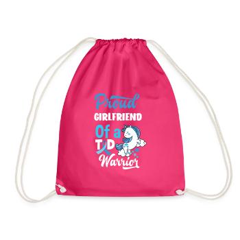 T1D Diabetes Typ 1 Diabetiker Geschenk - Turnbeutel - Fuchsia - Vorne