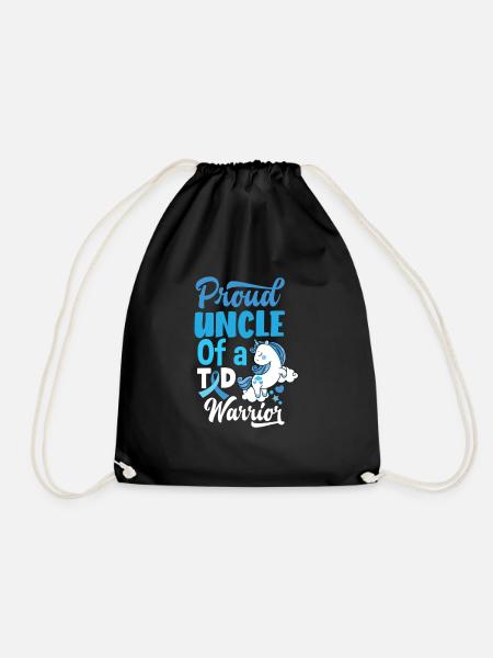 T1D Diabetes Type 1 Diabetic Gift - Drawstring Bag - black