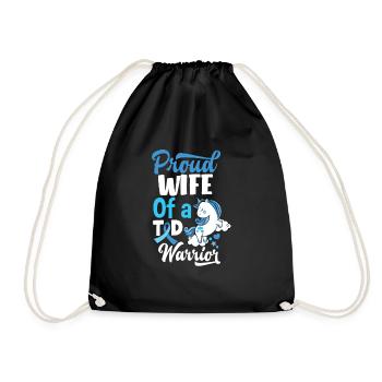 T1D Diabetes Type 1 Diabetic Gift - Drawstring Bag - black - Front