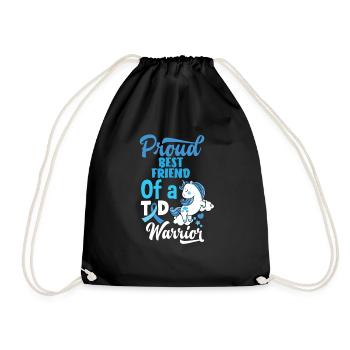 T1D Diabetes Type 1 Diabetic Gift - Drawstring Bag - black - Front