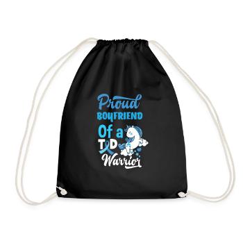 T1D Diabetes Typ 1 Diabetiker Geschenk - Turnbeutel - Schwarz - Vorne