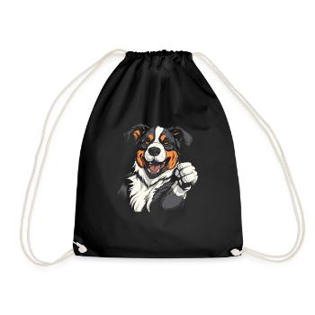 Border Collie Cool - Sac de sport léger - noir - Devant