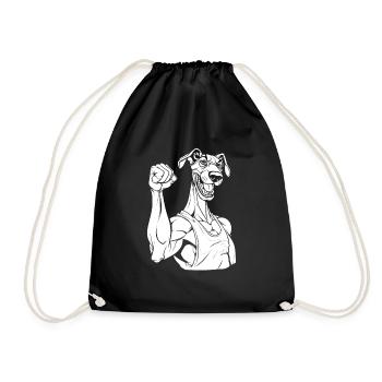Fitness Greyhound - Drawstring Bag - black - Front