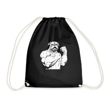 Fitness Bulldog - Drawstring Bag - black - Front