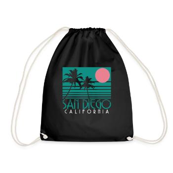 San Diego Kalifornien Vintage Souvenir - Turnbeutel - Schwarz - Vorne