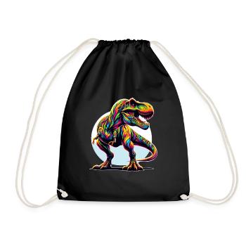 Tyrannosaurus Rex, Dinosaurier - Turnbeutel - Schwarz - Vorne