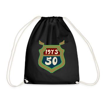 1973 born 50 years - Drawstring Bag - black - Front