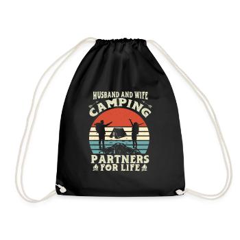 Mari Et Femme Camping Partenaire Couple Assorti - Sac de sport léger - noir - Devant