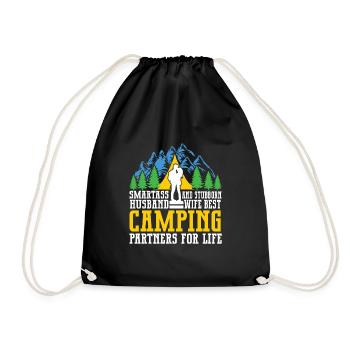 Mari Et Femme Camping Partenaire Couple Assorti - Sac de sport léger - noir - Devant