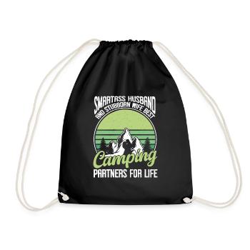Mari Et Femme Camping Partenaire Couple Assorti - Sac de sport léger - noir - Devant