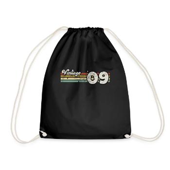 Rétro Anniversaire Né En 2009 Slogan Phrase Citation - Sac de sport léger - noir - Devant