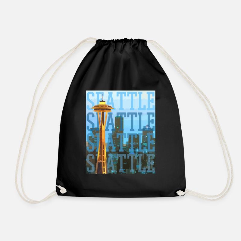 Seattle Washington Souvenir Geschenk - Turnbeutel - Schwarz