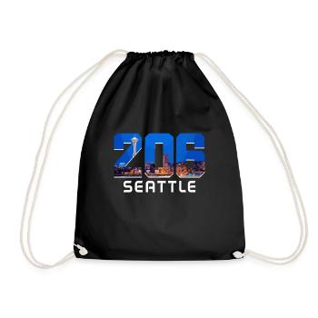 Seattle Washington Souvenir Geschenk - Turnbeutel - Schwarz - Vorne